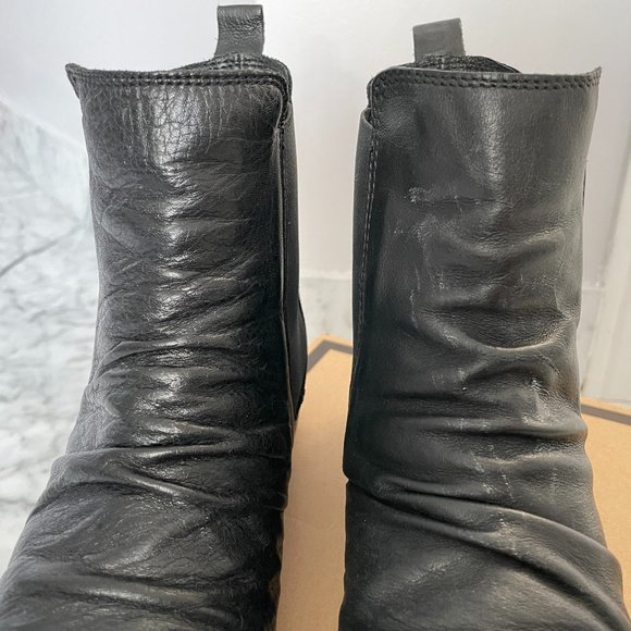 Hibou black leather ankle boots - Picture 5 of 12